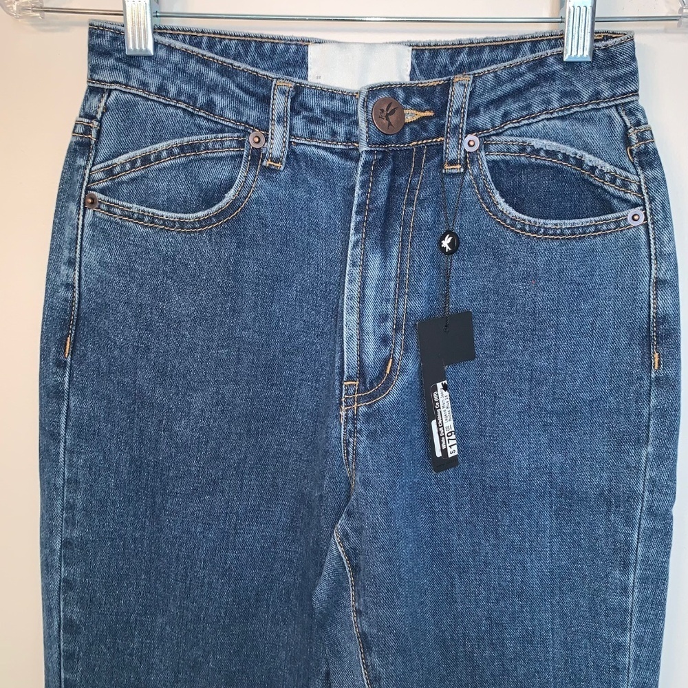 One Teaspoon Legends High Waist Straight Leg Denim Jeans Rodeo Blue 23 - Picture 13 of 13